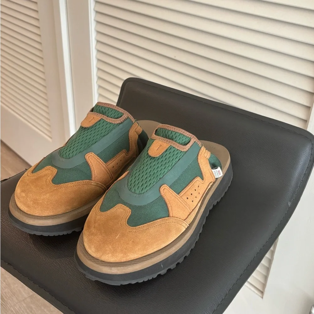 Suicoke Men's Brown and Green Slip-On Loafers - Picture 4 of 4